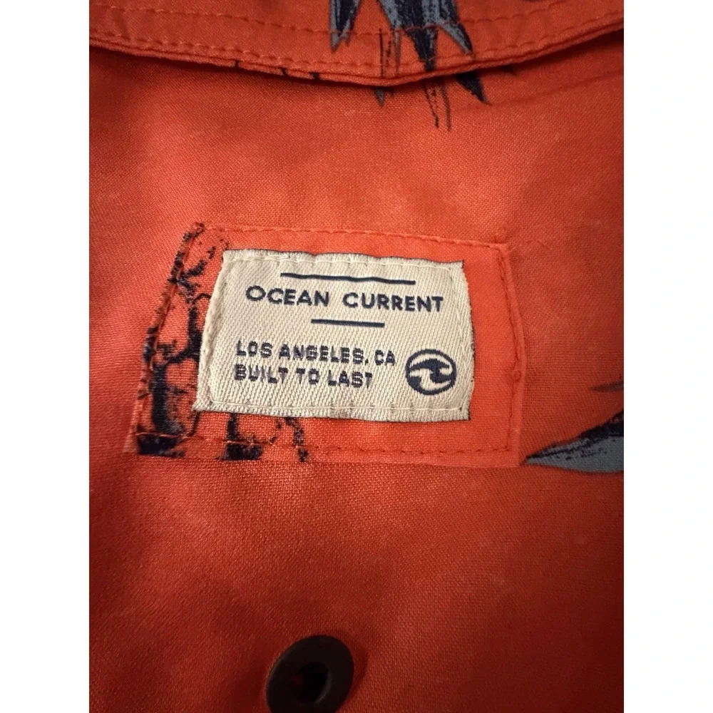 OCEAN CURRENT Swim Trunks L/XL Men Large Pineapple Orange Pink Shorts Lined Mesh